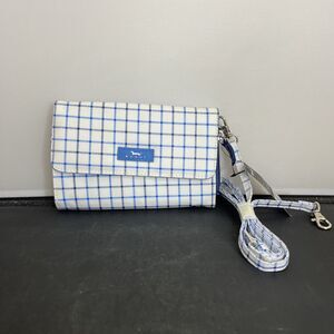 NWT Scout Bags Decker Crossbody Blue/White Plaid Graph Out Loud Pattern Charity